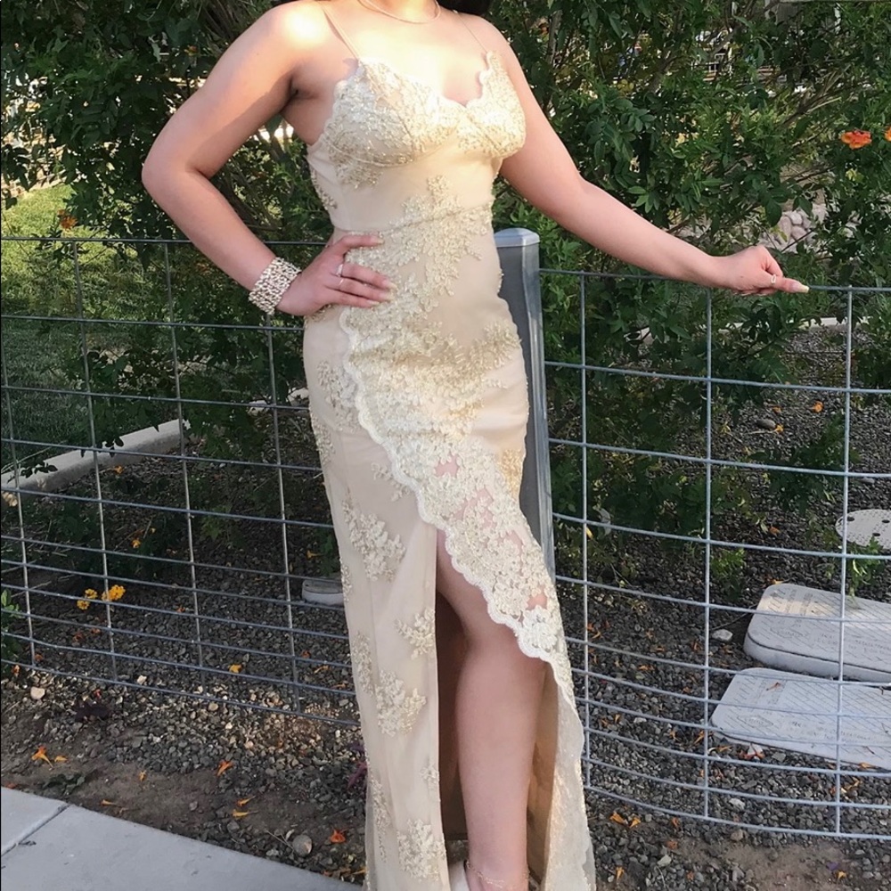 Tan color Prom Dress